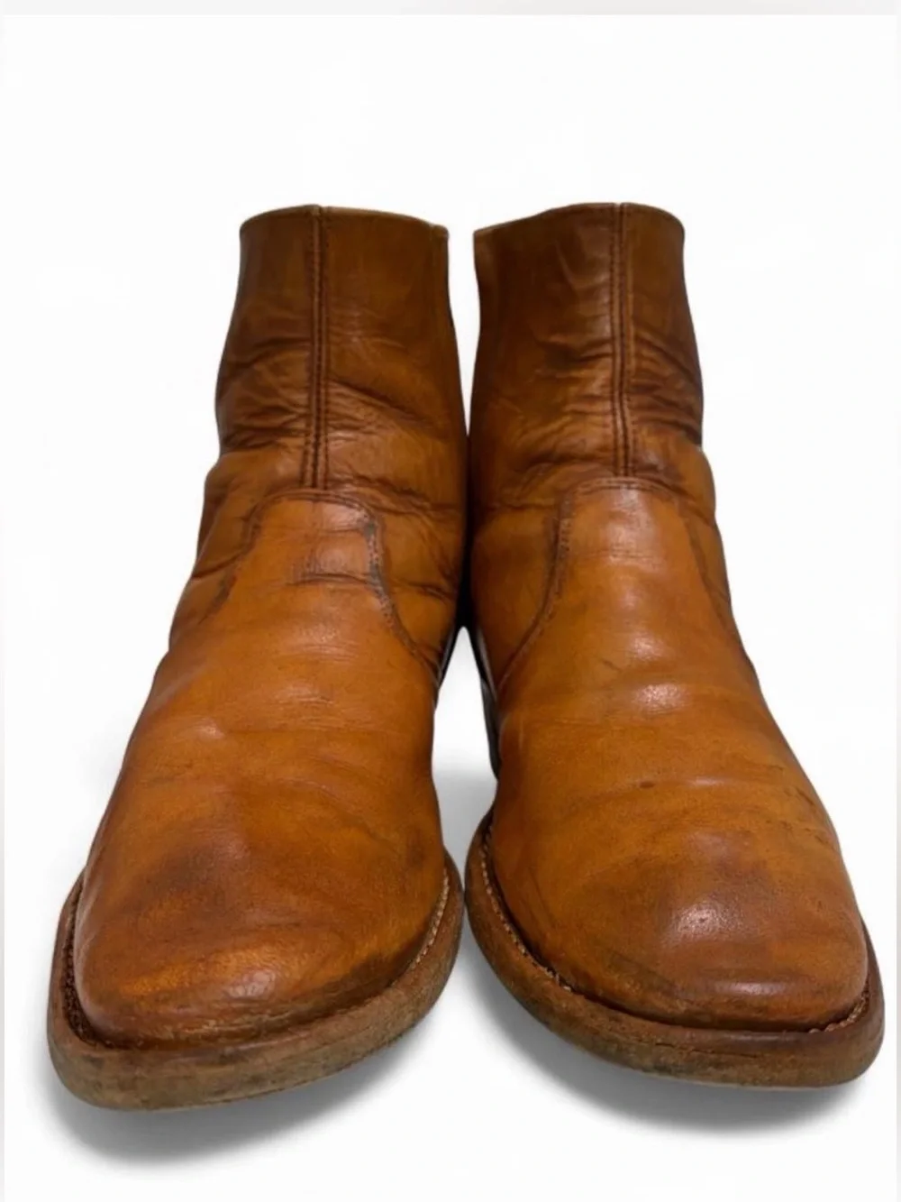Vintage 70s Dingo Acme Leather Campus Boots Mens 8 - 8.5 Ankle Zip 11